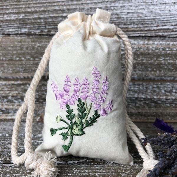Embroidered Lavender Sachet