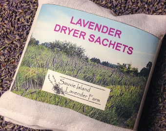Eco-Friendy Lavender Dryer Bags - Set of 2 - Reusable, Natural Muslin, Organic Lavender