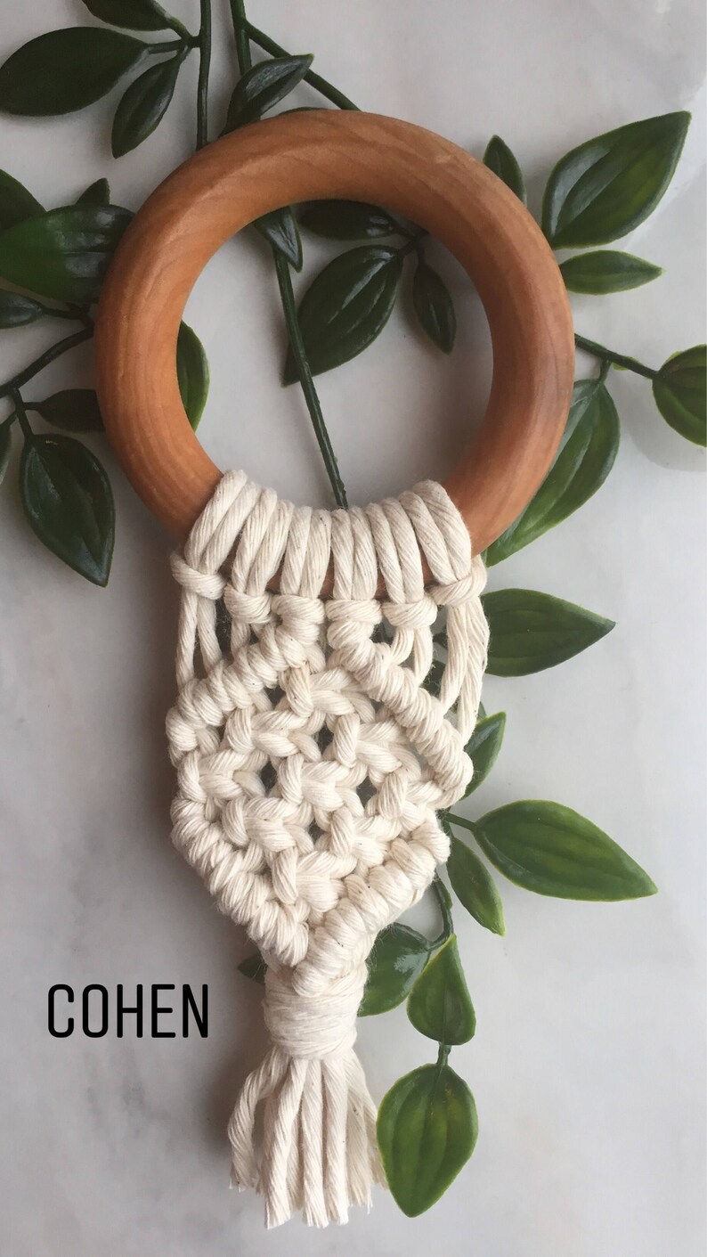 Organic Teething Ring / Macrame Wooden Teether / Baby Teething Etsy