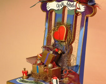 Vintage Folk Art Wooden Chair: Signed Novelty Decor