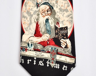 Vintage Norman Rockwell Santa Tie - Collectible Christmas Necktie