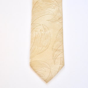 Cream Silk Tie: Abstract Embossed Pattern, Villa Bolgheri