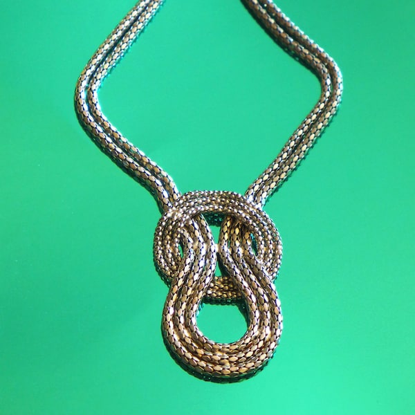 Egyptian-style Nefertiti Metal Cord Mesh Loop Snake Chain Necklace, Avant Garde/Artistic/Art Deco Style/Disco/1990/Hip Hop/Street Wear/Urban