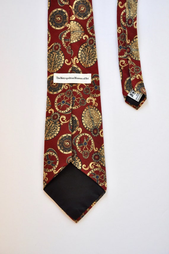 Compass Antique Calendar Zodiac Silk Tie, Metropo… - image 4