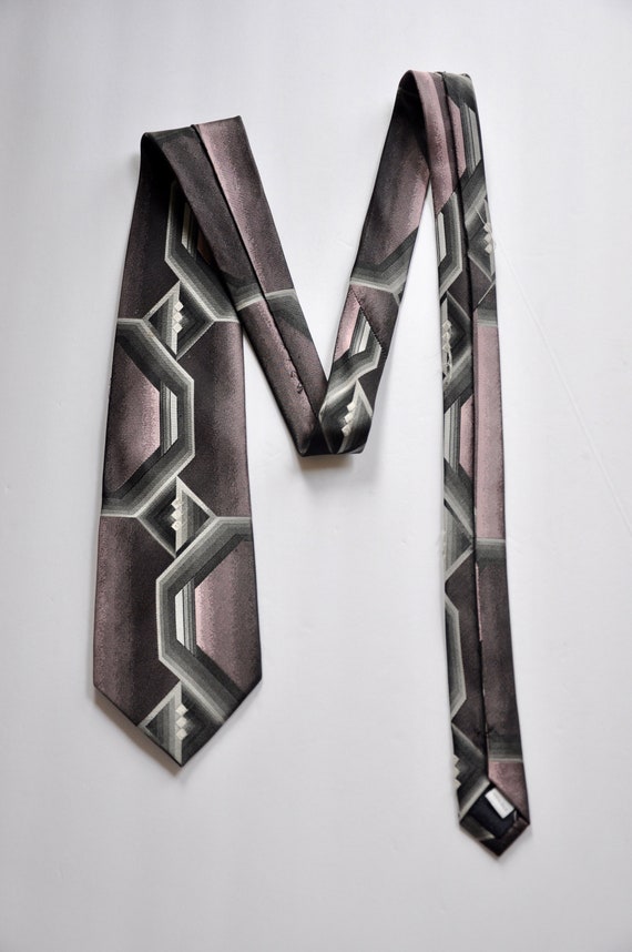 Pierre Cardin Pink Mauve Grey & White Abstract "S… - image 2