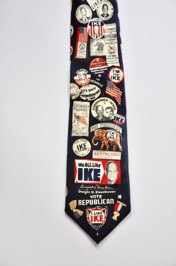 Dwight Eisenhower I Like Ike Campaign Silk Necktie