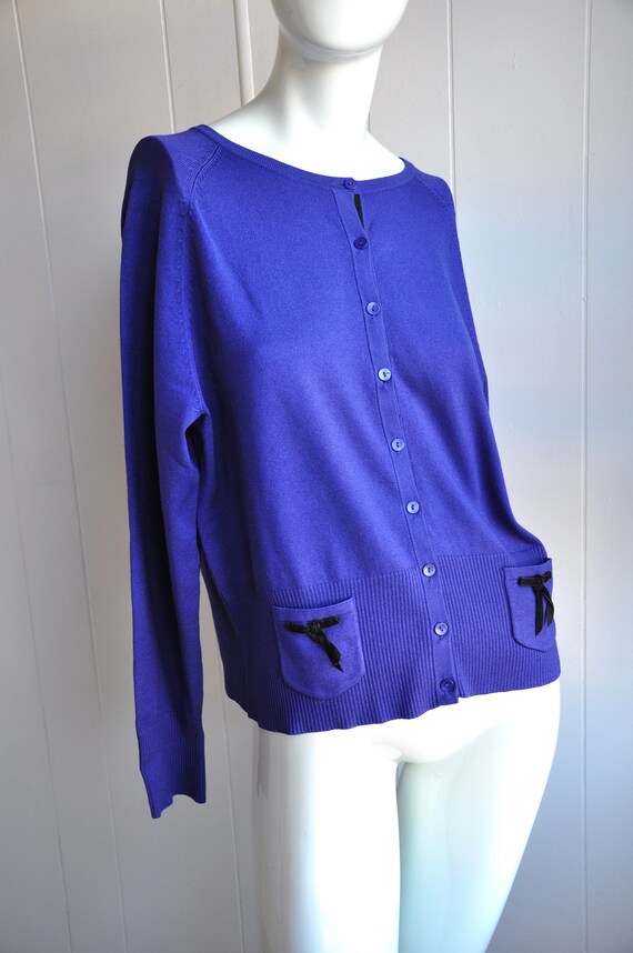 Pendleton Purple Cardigan Wool Sweater with Pocke… - image 4