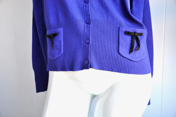 Pendleton Purple Cardigan Wool Sweater with Pocke… - image 1