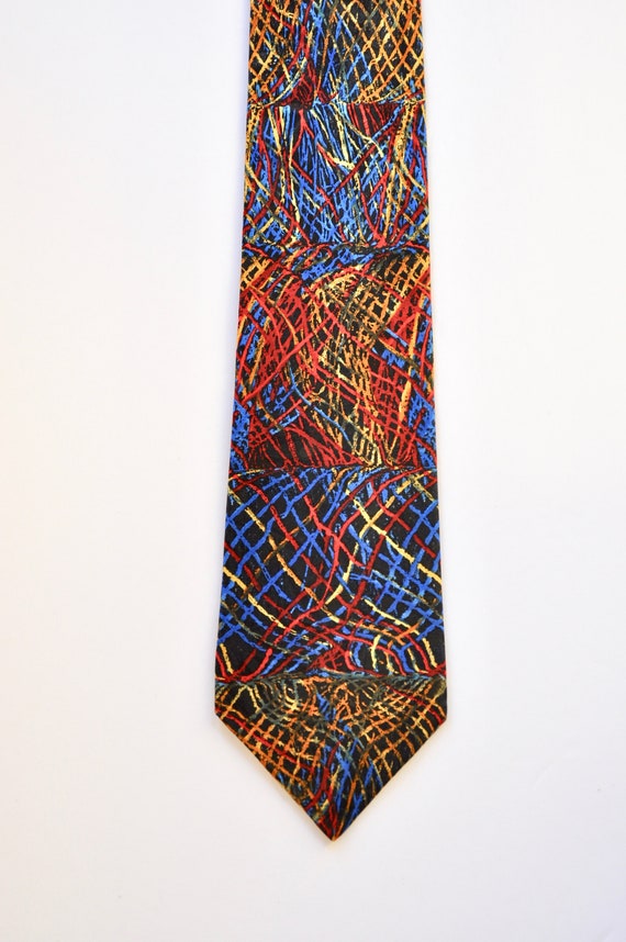 Missoni Italian Silk Silly String Rainbow Tie, Des