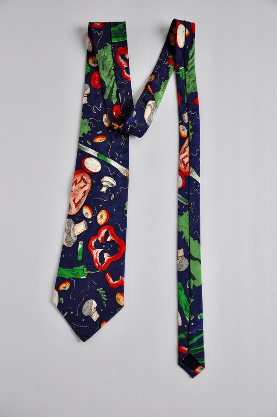 Nicole Miller 1992 Vegetable Medley Tie, Bell Pep… - image 3