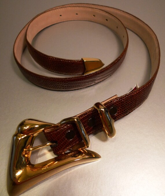 Genuine Lizard Women's Belt by Serge - Paris beau… - image 2