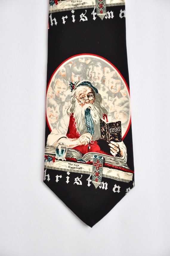 Norman Rockwell Santa Claus Tie, Christmas Necktie