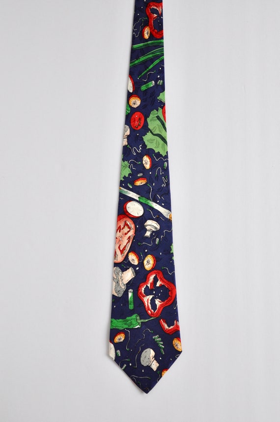 Nicole Miller 1992 Vegetable Medley Tie, Bell Pep… - image 2