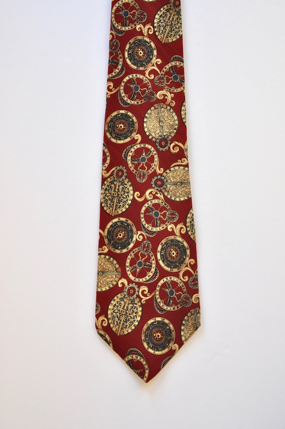 Compass Antique Calendar Zodiac Silk Tie, Metropol