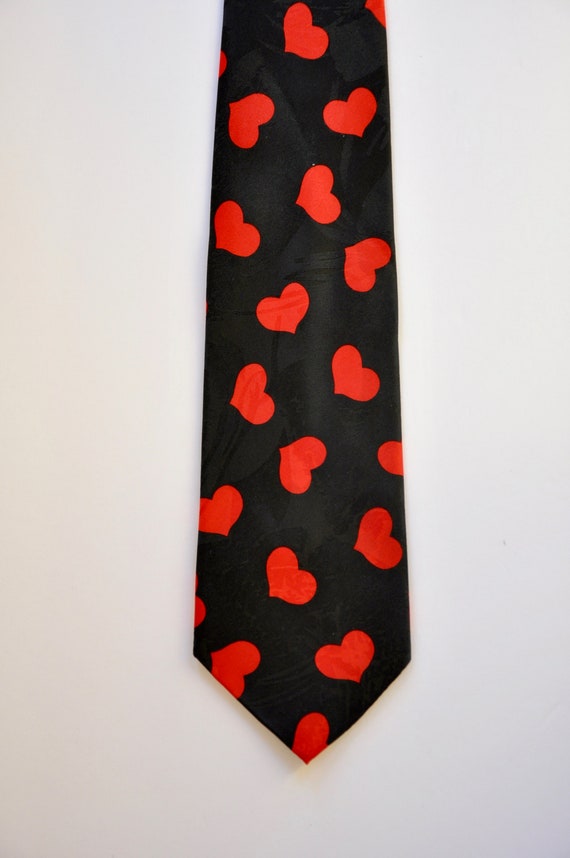 Hearts Novelty Silk Tie by Surrey, Valentine's Da… - image 1