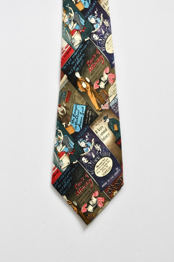 90s Lawyer Silk Tie by Nicole Miller, Power of At… - image 1