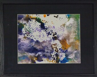 Entropy -- Abstract Acrylic & Ink Mixed Media on Paper 8x10 in. Framed