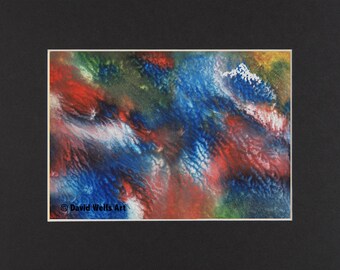 Barrier Reef -- Abstract Acrylic & Ink Mixed Media on Paper 5x7 in.
