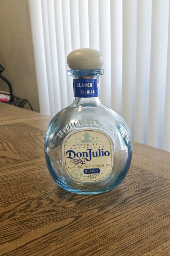 Empty Don Julio Blue Glass Decorative Liquor Bottle 3 Lids Etsy
