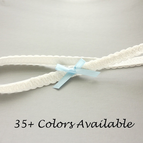 Sweet, Simple Dainty Wedding Garter - Thin Lace Bridal Garter - Simple Garter - Narrow Lace Garters - Weddings