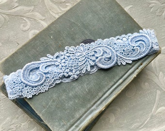 Blue Lace Bridal Garter, Something Blue, Blue Garter, Wedding Garter, Elegant Garter, Garter Belt, Simple Garter, Bridal Shower Gift