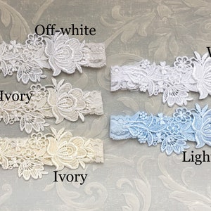 Blue Lace Bridal Garter, Blue Garter, Bridal Garter, Lace Wedding Garter, Elegant Garter, Garter, Simple Garter, Bridal Shower Gift Flora image 3