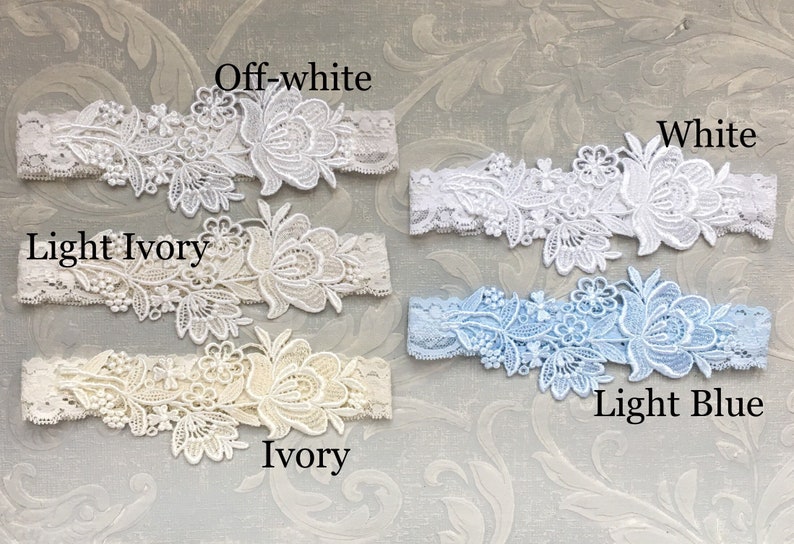 Blue Lace Bridal Garter, Blue Garter, Bridal Garter, Lace Wedding Garter, Elegant Garter, Garter, Simple Garter, Bridal Shower Gift Flora image 3