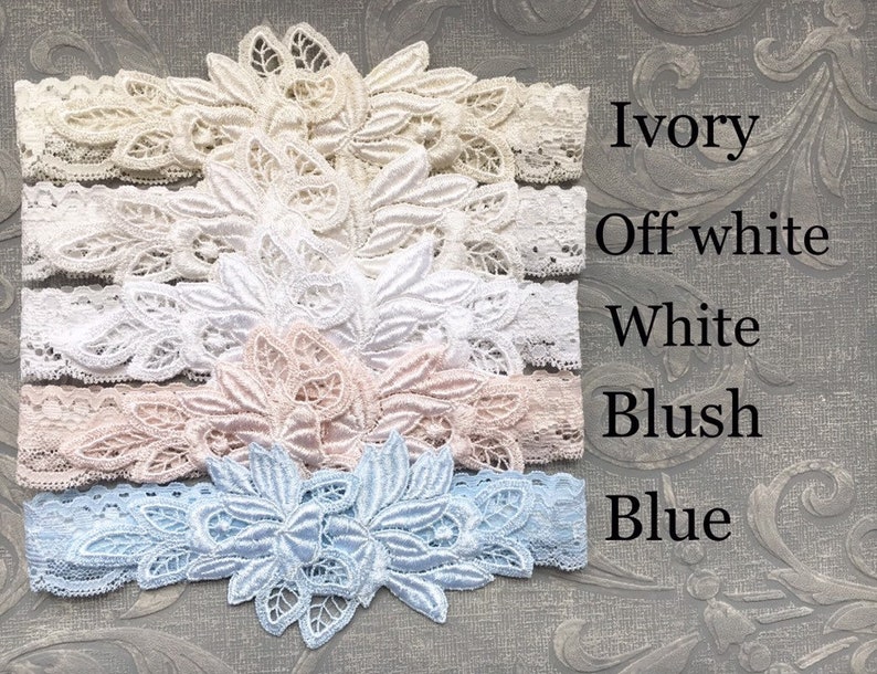 Blue Lace Wedding Garter Set Simple Lace Garters Blue Garters Bridal Garter Set Something Blue Garters Kadie Blue Garter Set