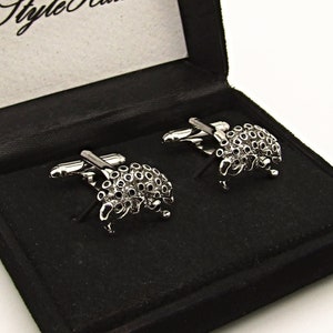Hedgehog Cufflinks, Wedding Cufflinks, Groom&#39;s Cufflinks, Men&#39;s Cufflinks, Animal Cufflinks, Cufflinks