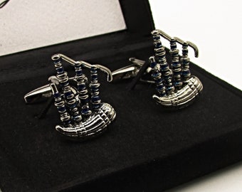 Bagpipe Cufflinks, Music Cufflinks, Men's Cufflinks, Gift for men, Music Bagpipes Cufflinks