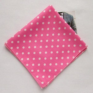 Pañuelo de bolsillo con lunares rosas, pañuelo de bolsillo para boda, pañuelo de bolsillo para novio, pañuelo de bolsillo rosa