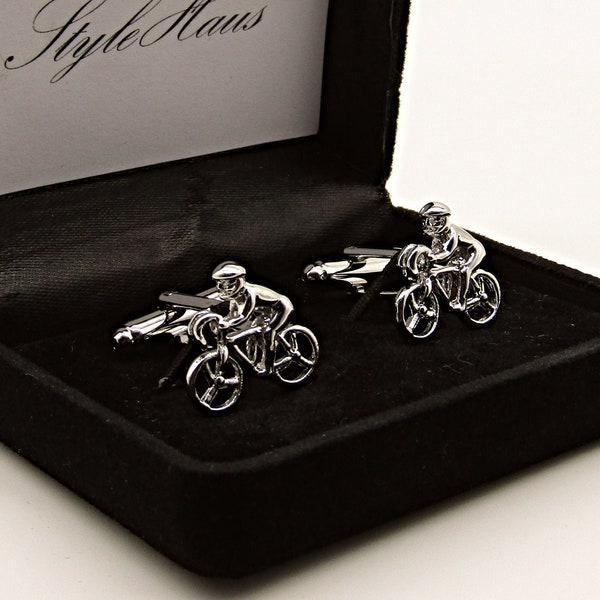 Bicycle Cufflinks, Cyclist Cufflinks, Bike  Cufflinks, Men's Cufflinks, Gift for men, Sports Cufflinks