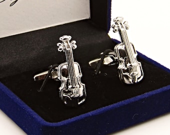 Music Cufflinks, Violin Cufflinks, Cello Cufflinks, Men's Cufflinks, Gift for men, Musical Note Cufflinks