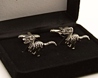 Dinosaur Cufflinks, Cufflinks for Men, Cufflinks Dinosaur, Men's Cufflinks, Gift for men, Skeleton dinosaur Cufflinks