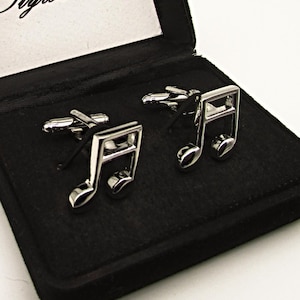 Boutons de manchette double croches, boutons de manchette note de musique croches, boutons de manchette musique, boutons de manchette pour homme, cadeau pour homme, boutons de manchette note de musique