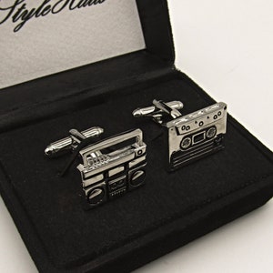 Cassette Tape Cufflinks, Retro Cassette Player Cufflinks, Music Cufflinks, Men&#39;s Cufflinks, Gift for men, Cassette Tape Deck Cufflinks