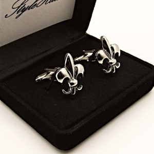 Boutons de manchette fleur de lys, boutons de manchette pour homme, boutons de manchette fleur de lys, boutons de manchette pour homme, cadeau pour homme, boutons de manchette fleur de lys