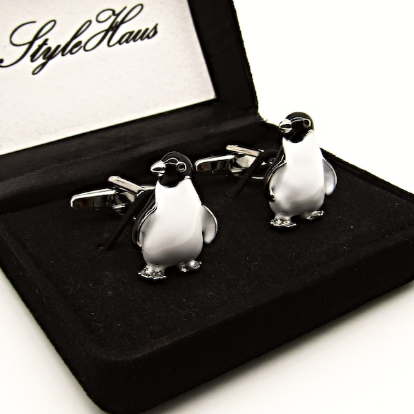 Penguin Cufflinks Etsy
