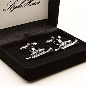 Boutons de manchette trompette, boutons de manchette musique, boutons de manchette trompette musique, boutons de manchette homme, cadeau pour homme, boutons de manchette trompette musicale