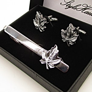Ahornblatt Manschettenknöpfe, Ahornblatt Krawattenklammer, Manschettenknöpfe für Männer, Geschenk für Männer, Ahornblatt Krawattennadel, Hochzeit Manschettenknöpfe
