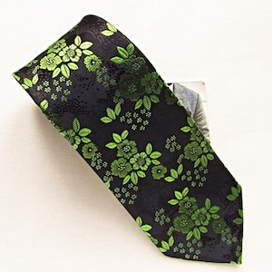 Emerald Green Floral tie, Emerald Green tie, Wedding tie, Green tie, Groom&#39;s tie