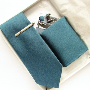 Green Teal tie set, Green teal Pocket square, Teal tie, Wedding tie, Teal Pocket Square, Groom&#39;s Tie