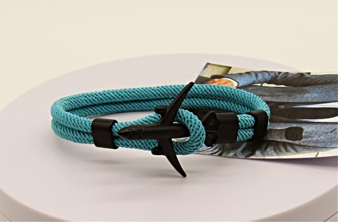 Airplane Bracelet Rope Bracelet Blue Rope Bracelet Aircraft Etsy