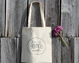 NOUNOU Gift - Tote Bag I'm a heartbreaking NOUNOU - Trendy Accessory - Original Gift - Christmas - Reusable Bag - Cotton