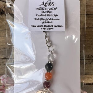 Aries Zodiac Keychain // Zodiac Gifts // Aries Keychain // Crystal Keychain // Crystal Gifts