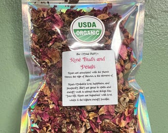 Organic Rose Buds and Petals for Tea, Spells & Aromatherapy