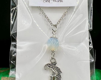 Crystal Moon Gemstone Necklace