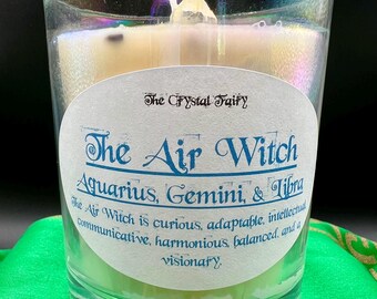 The Air Witch Candle, Zodiac Candle, Aquarius, Gemini, Libra
