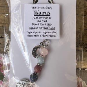 Taurus Zodiac Keychain // Zodiac Gifts // Taurus Keychain // Crystal Keychain // Crystal Gifts