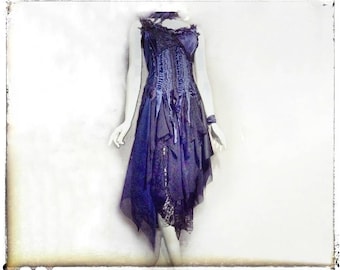 Gothic Wedding Dress: Tattered Tulle Corset Gown